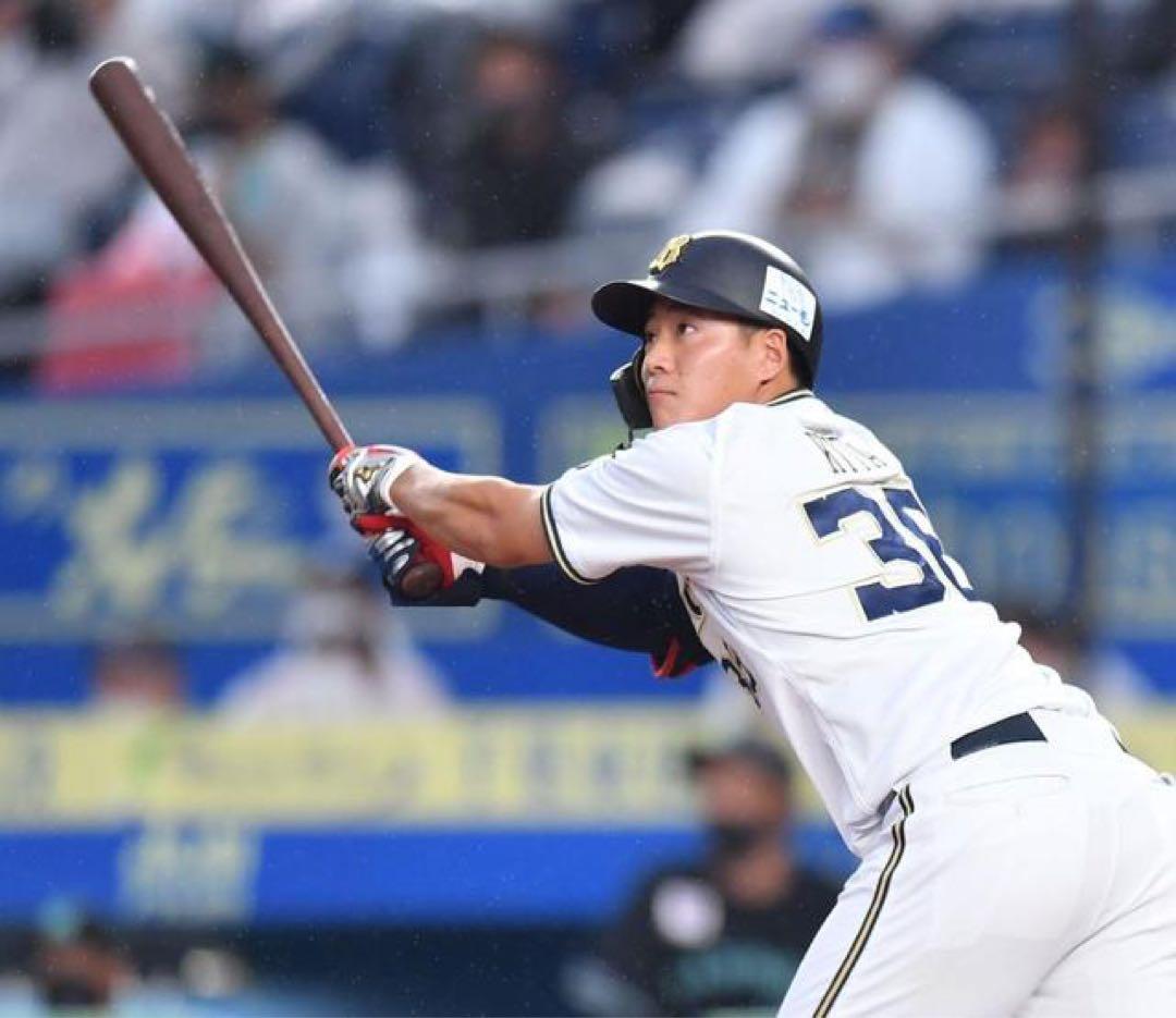 オリックスバファローズ　来田涼斗 #38　バット NPBマーク 支給品　実使用