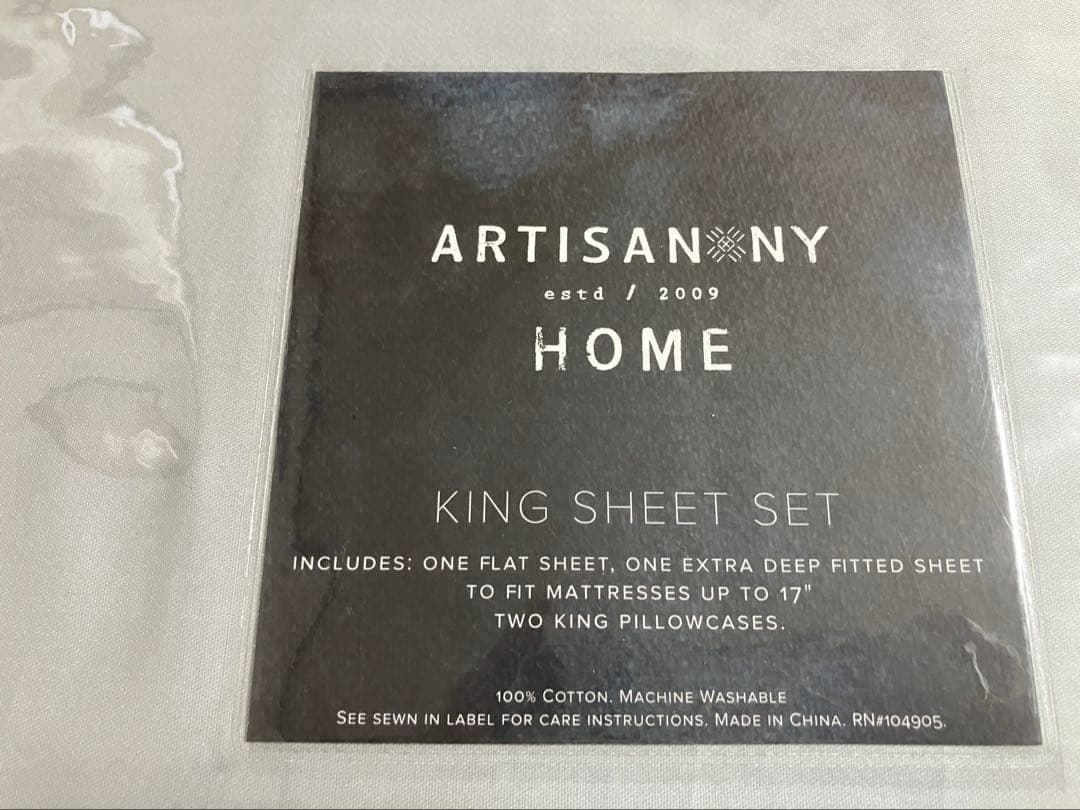 未使用品☆キングサイズ　ベットシーツ　ピローケース　セット　ARTISAN NY