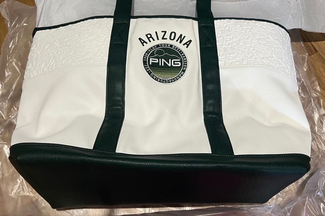 新品 限定 PING トートバッグ 白×緑 2025年モデル