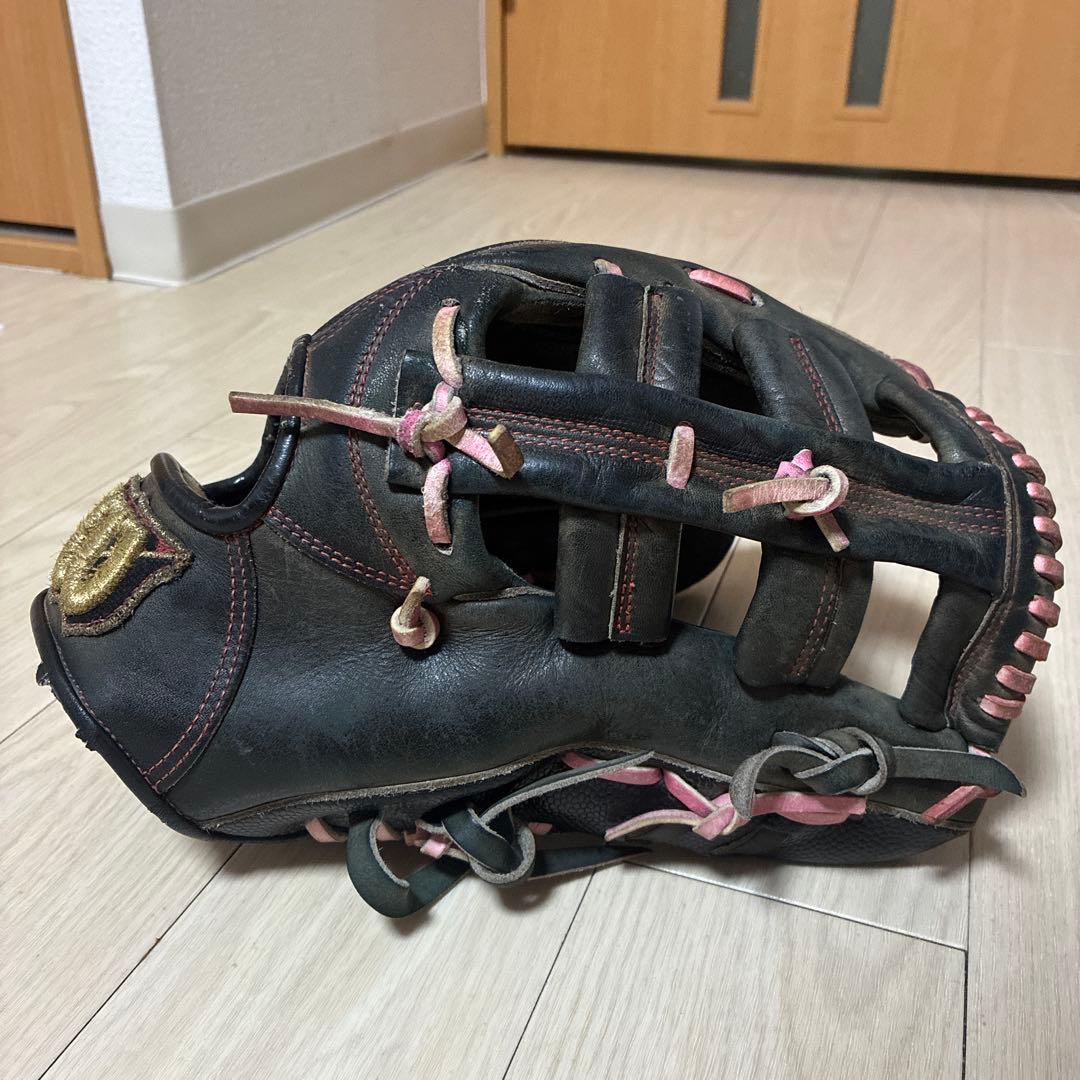 Wilson 硬式外野用グローブ 黒/ピンク