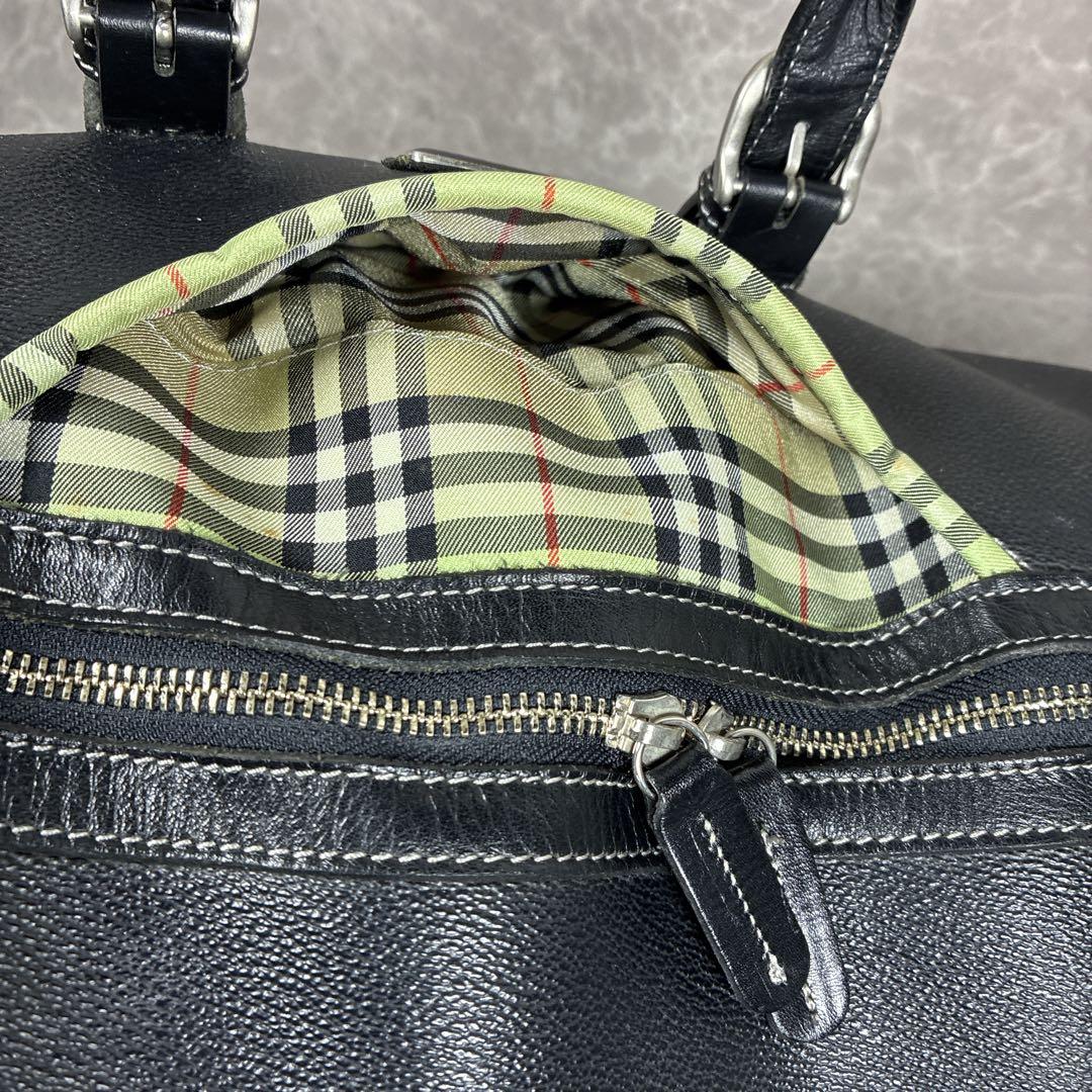 Burberry golf バーバリー ボストンバッグ ノバチェック 黒ブラック