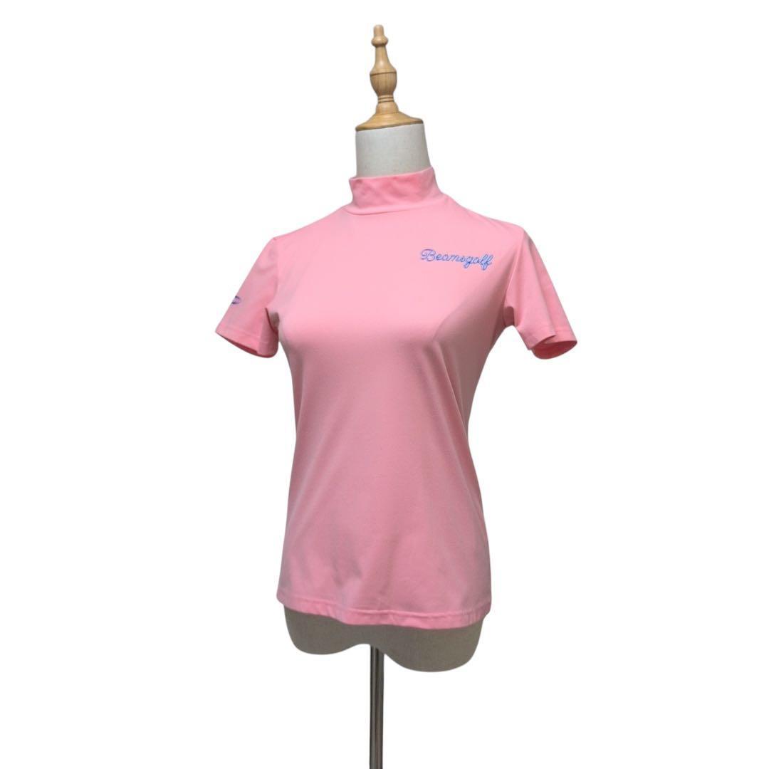 BEAMS GOLF ビームスゴルフ【S】半袖シャツ モックネック ピンク 美品