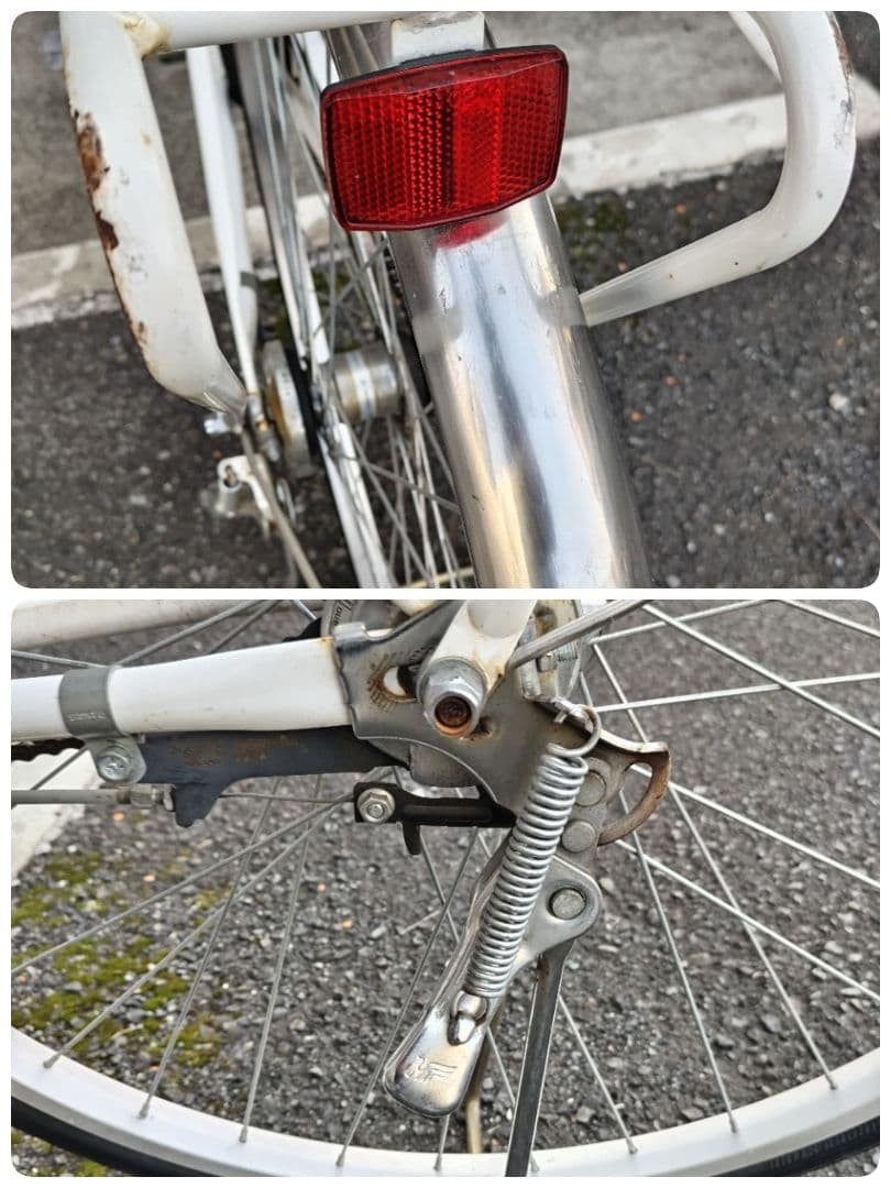 自転車　27インチ　シティ　3段ギア　白