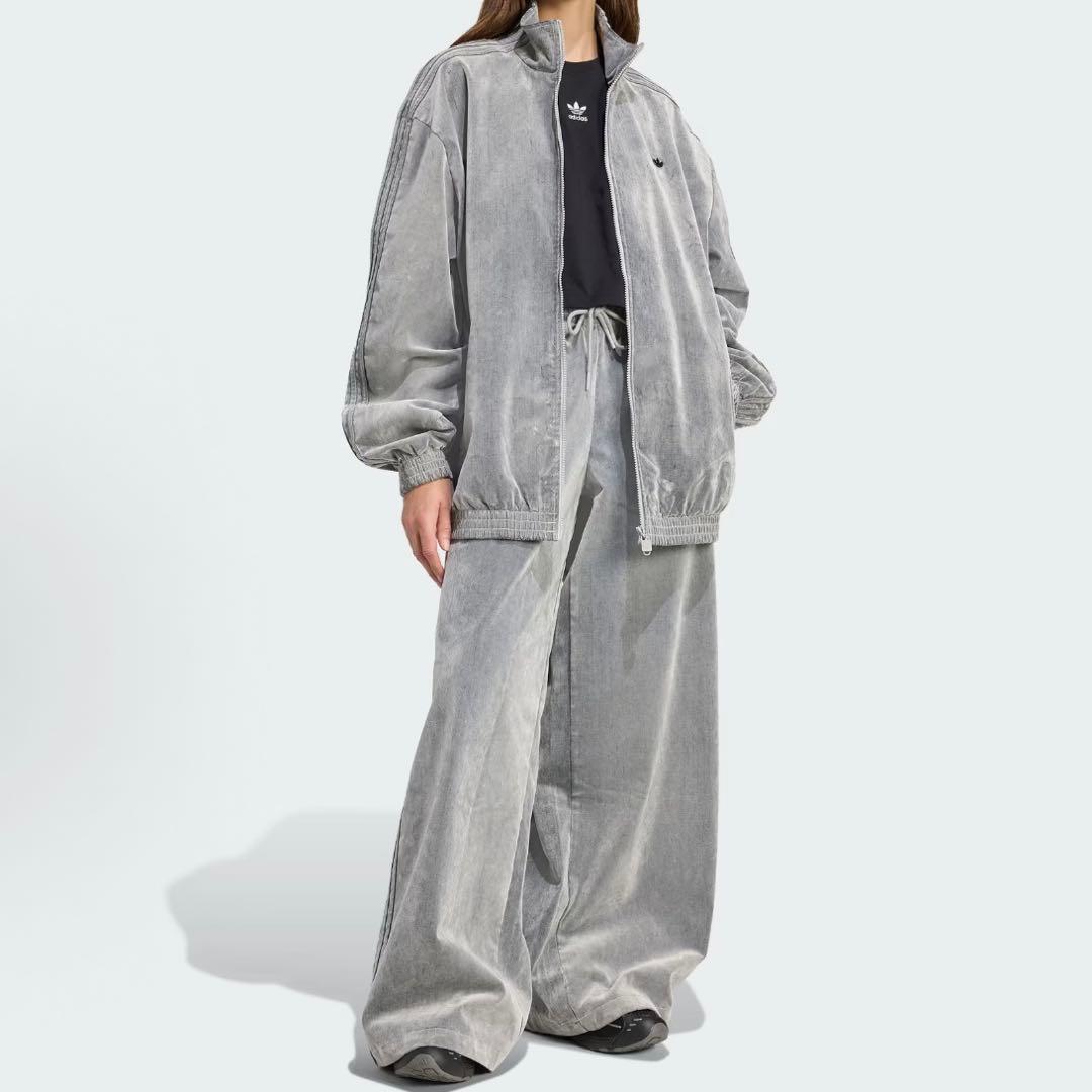 新品L Adidas ファイアーバード トラックトップ　グレー JW7330