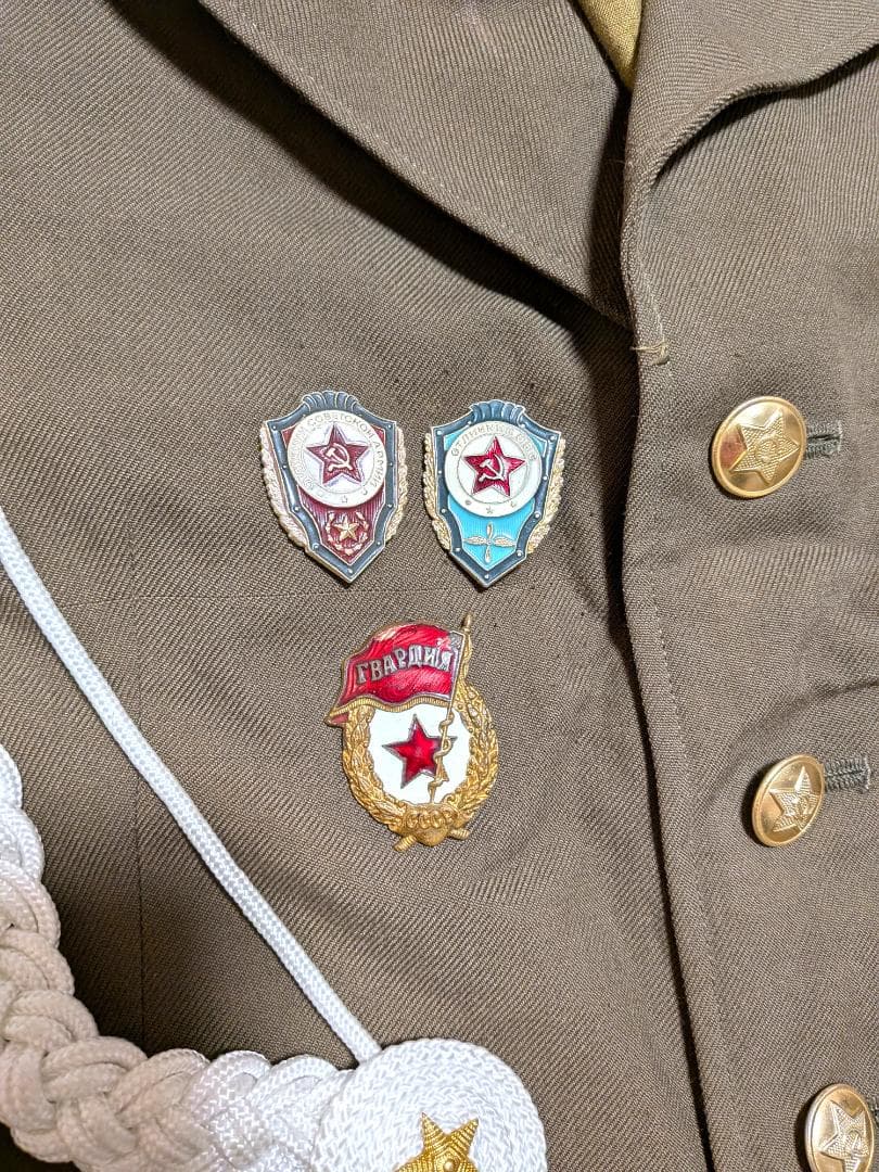 ソ連軍 空軍系 制服上下セット 徽章付き 儀礼用 士官候補生 実物 儀礼服