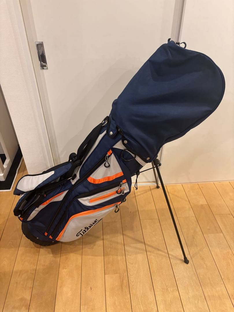 Titleist キャディバッグ スタンド色　14分割　ネイビー/オレンジ