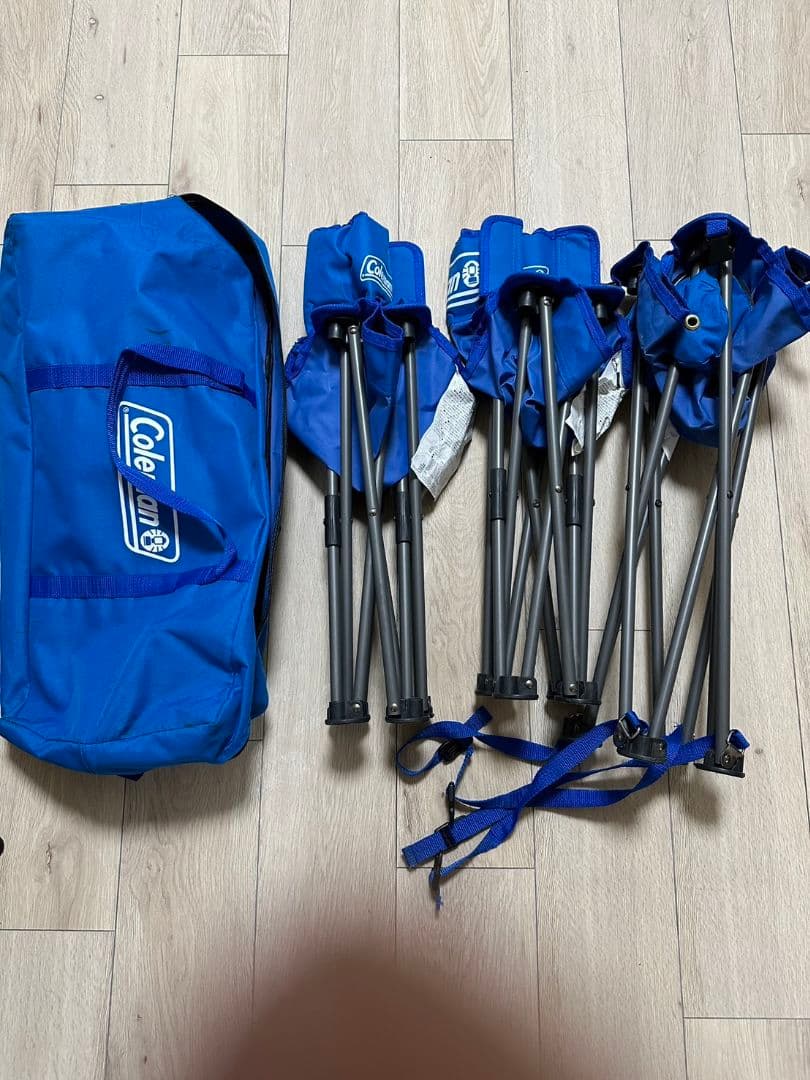 Coleman テーブルチェアセット 青 アウトドア