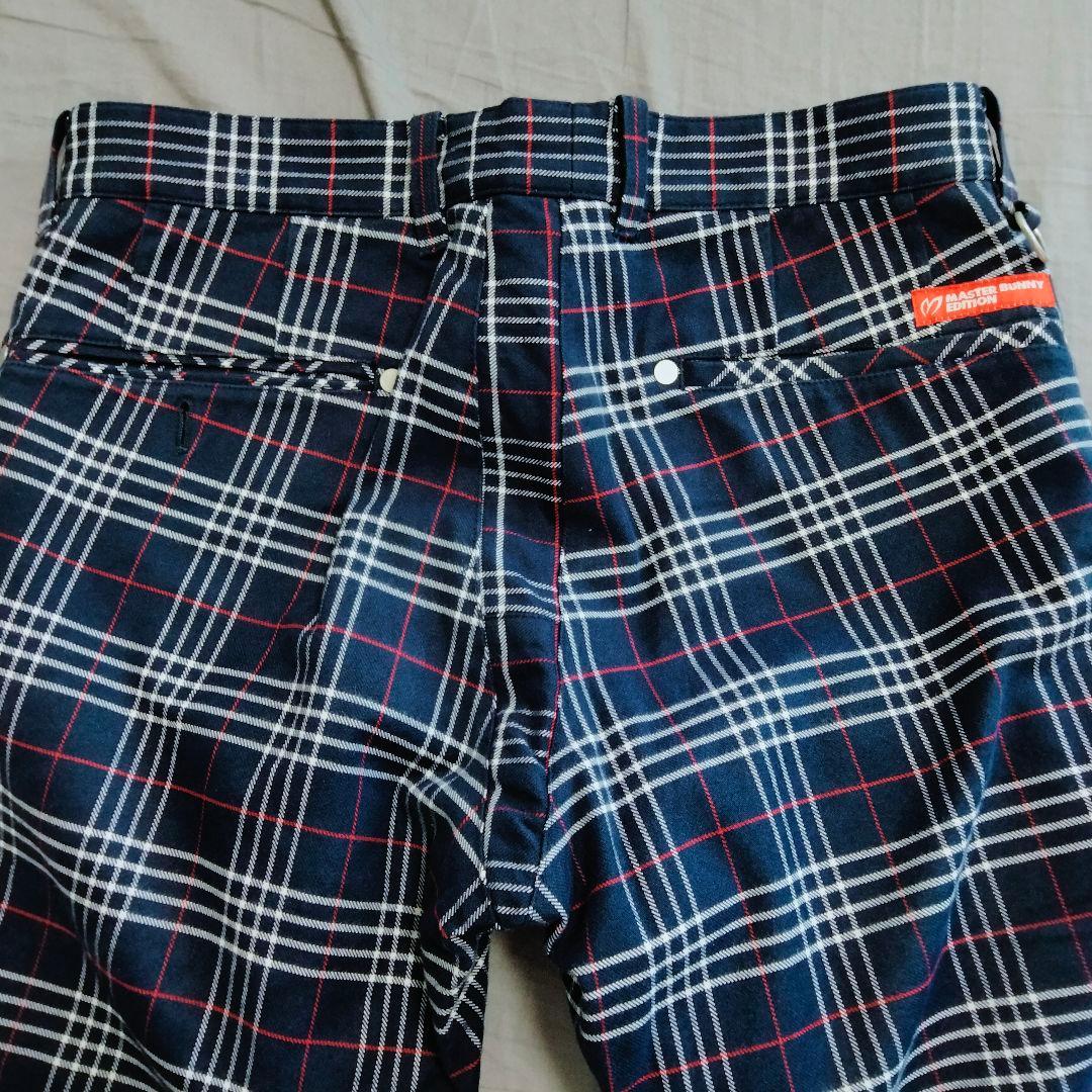 マスターバニーエディション　ゴルフ パンツ チェック柄　裏起毛