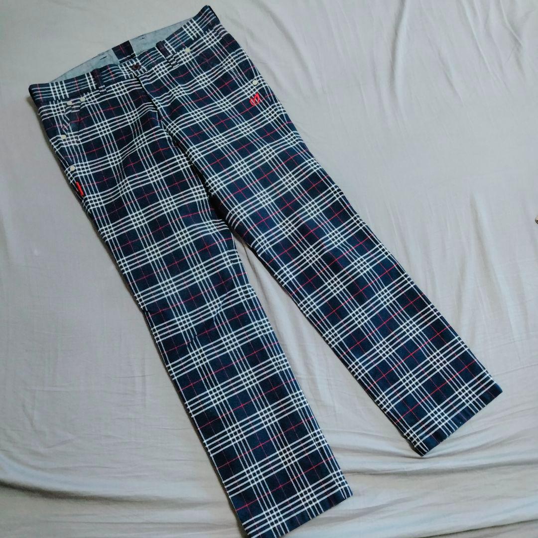 マスターバニーエディション　ゴルフ パンツ チェック柄　裏起毛