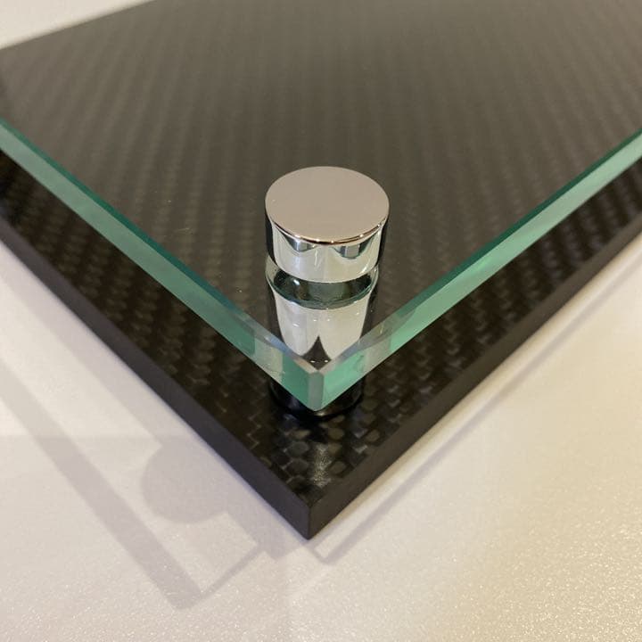 表札 角 ドライ カーボン ガラス ネームプレート ウェルカムボード　玄関