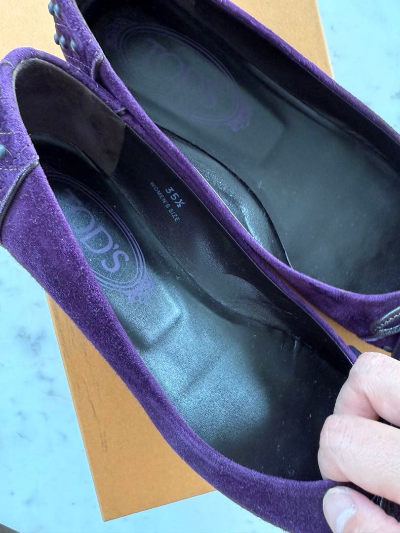 TOD'S パープル スタッズ バレエシューズ 35.5