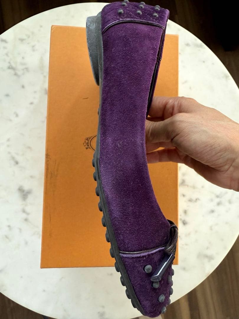 TOD'S パープル スタッズ バレエシューズ 35.5