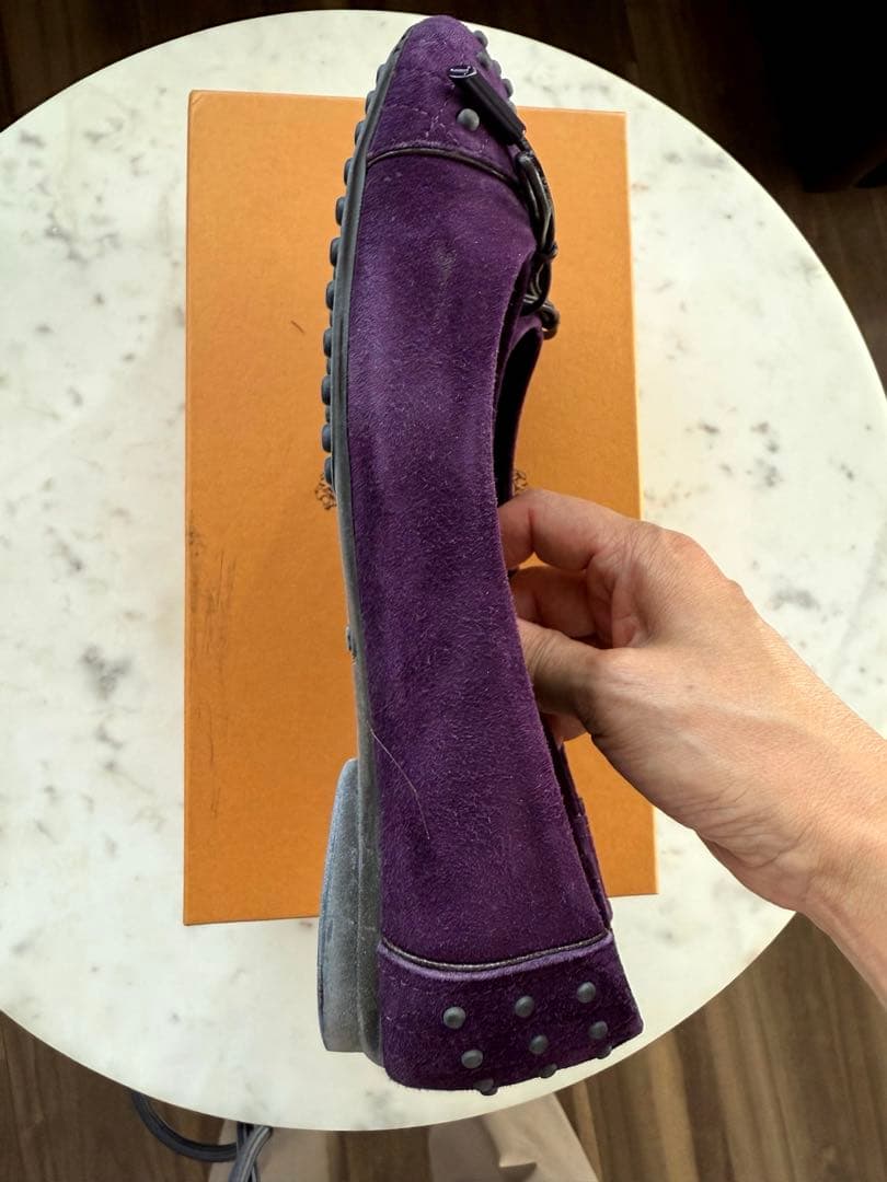 TOD'S パープル スタッズ バレエシューズ 35.5