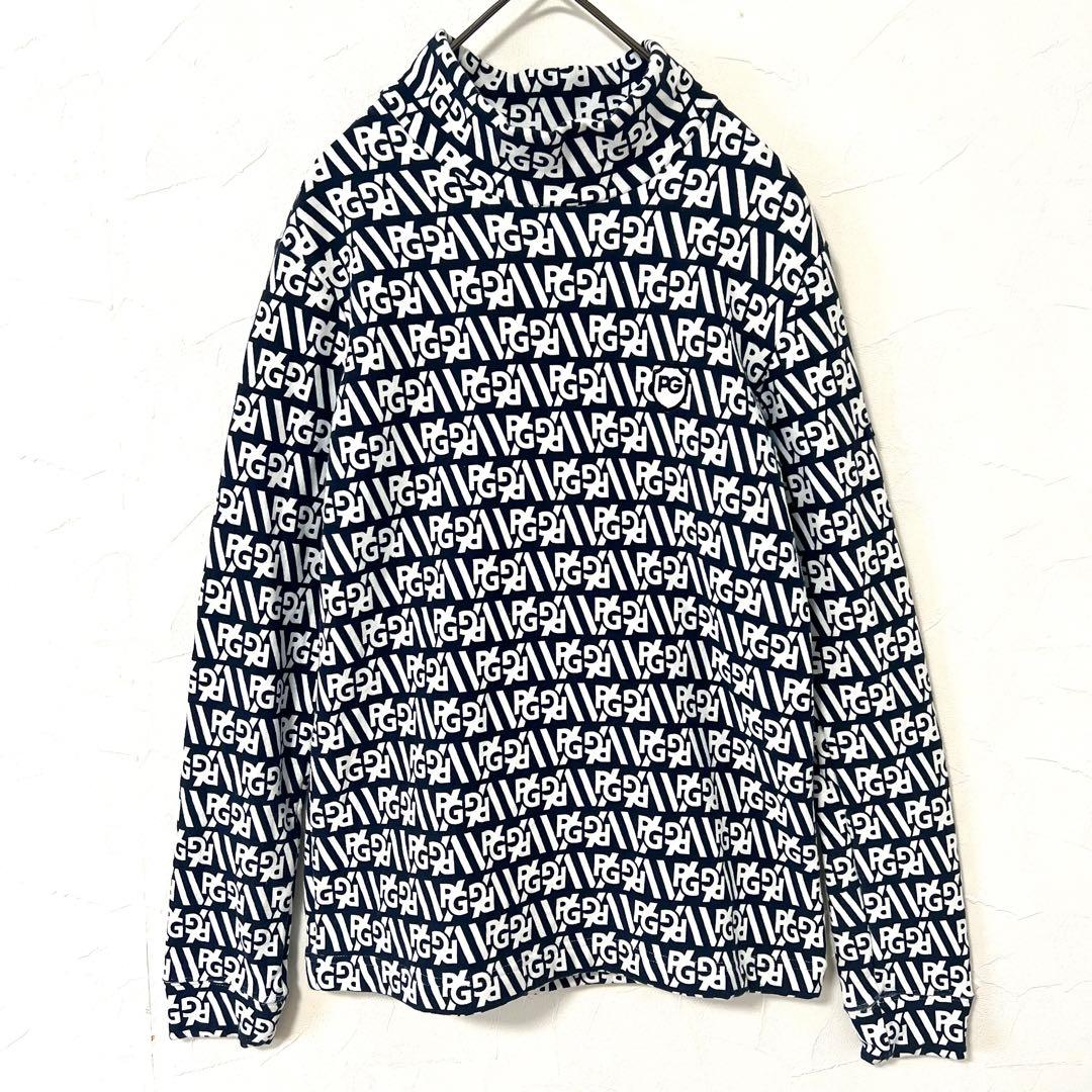 PEARLY GATES パーリーゲイツ　モックネック　スウェット　総柄　裏起毛