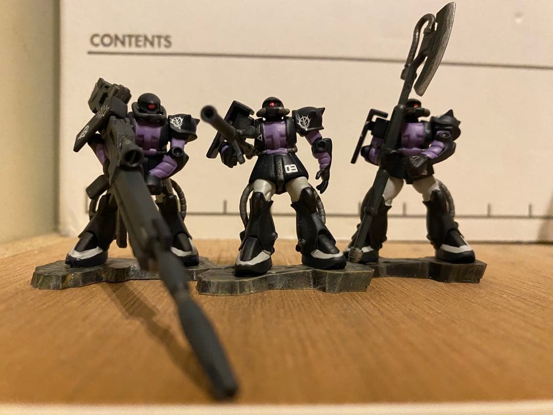 黒い三連星ザク3体セット(チョコサプガンダム)改造・全塗装