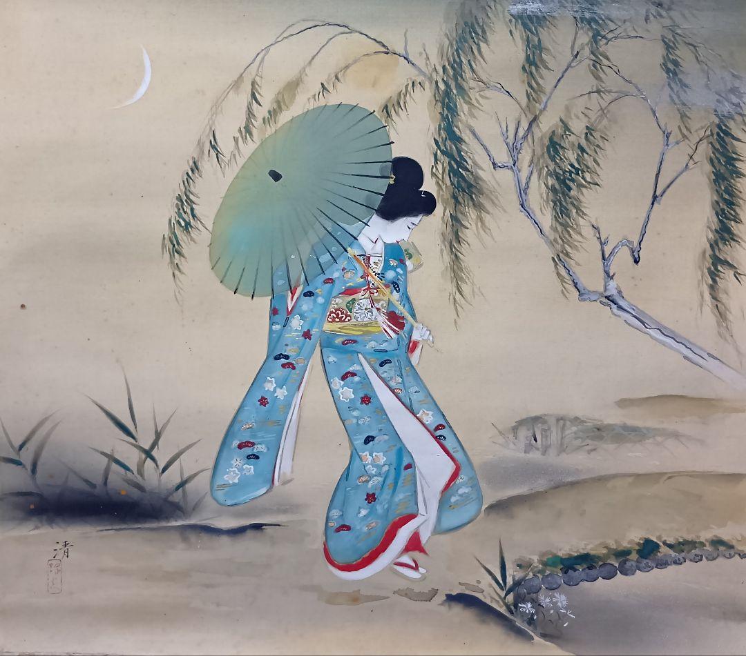日本画/清作・絹本「春夏秋冬四副」/二重箱入
