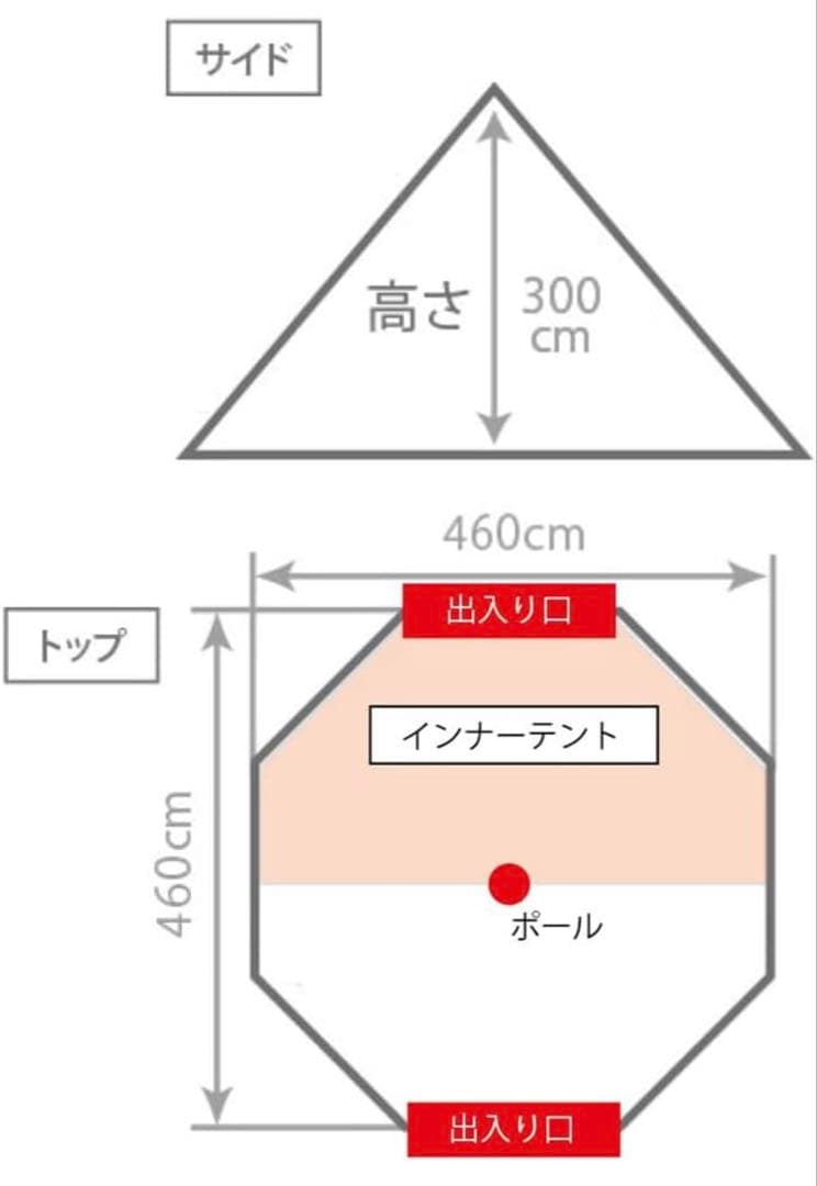 【バースデーさん】RcrCamp ワンポールテント