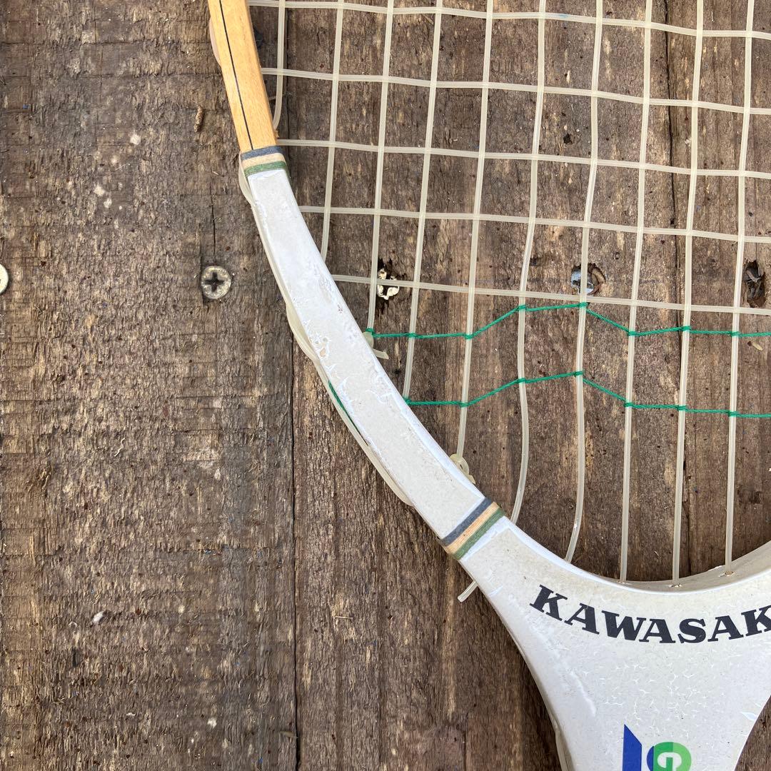 カワサキ　Kawasaki ラケット　軟式　テニス　グリーン、ブルーショット