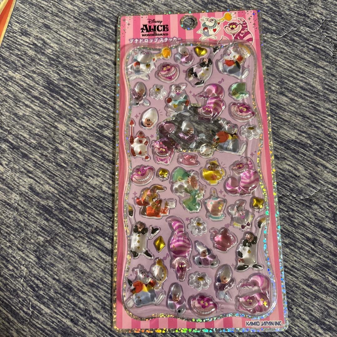 プチドロップステッカー　ディズニー　ミッキー　カーズ　アリス