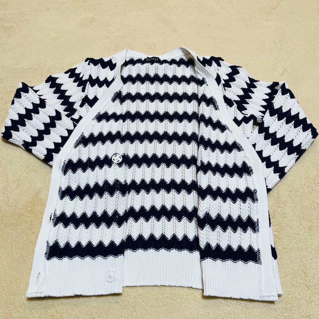 パーリーゲイツ フード付きニット パーカー ボーダー サイズ1 ほぼ美品