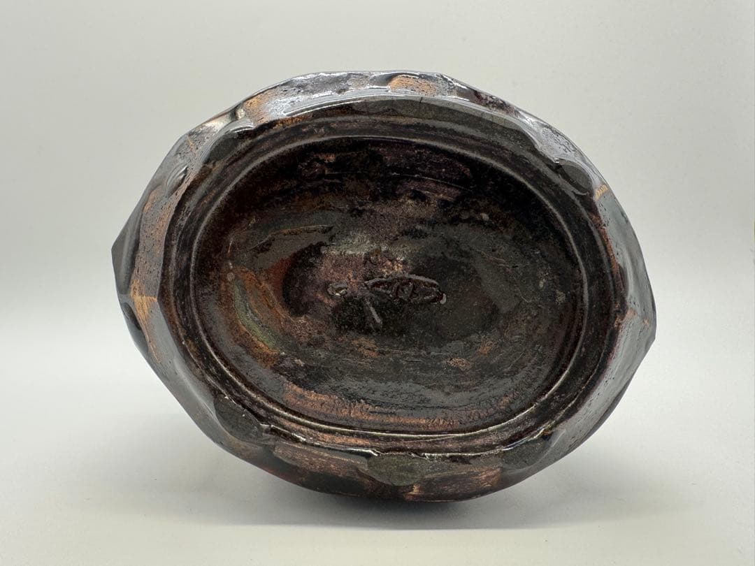 唐銅 風炉釜 一体型 加藤春鼎 作 共箱付 花器 茶道具 工芸品
