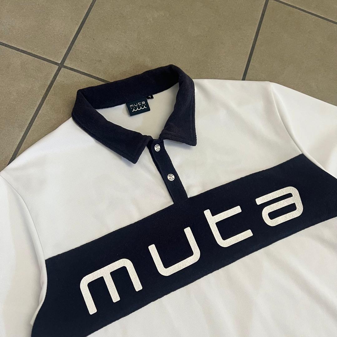 muta MARINE ムータマリン　ロゴ　ポロシャツ　メンズ　ブラック　XL
