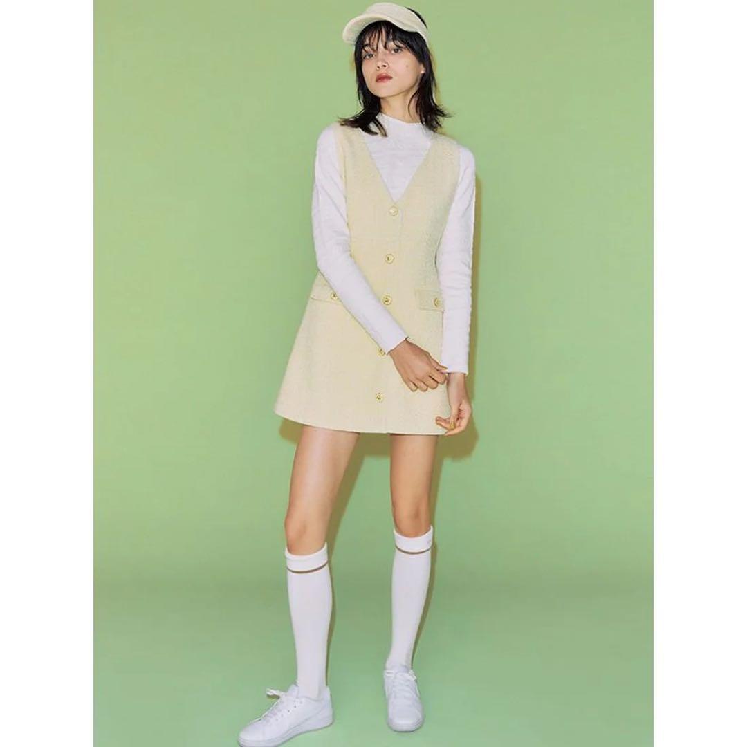 新品 エイミー ワンピース ジャケット インナーパンツ 3点セット 春 イエロー