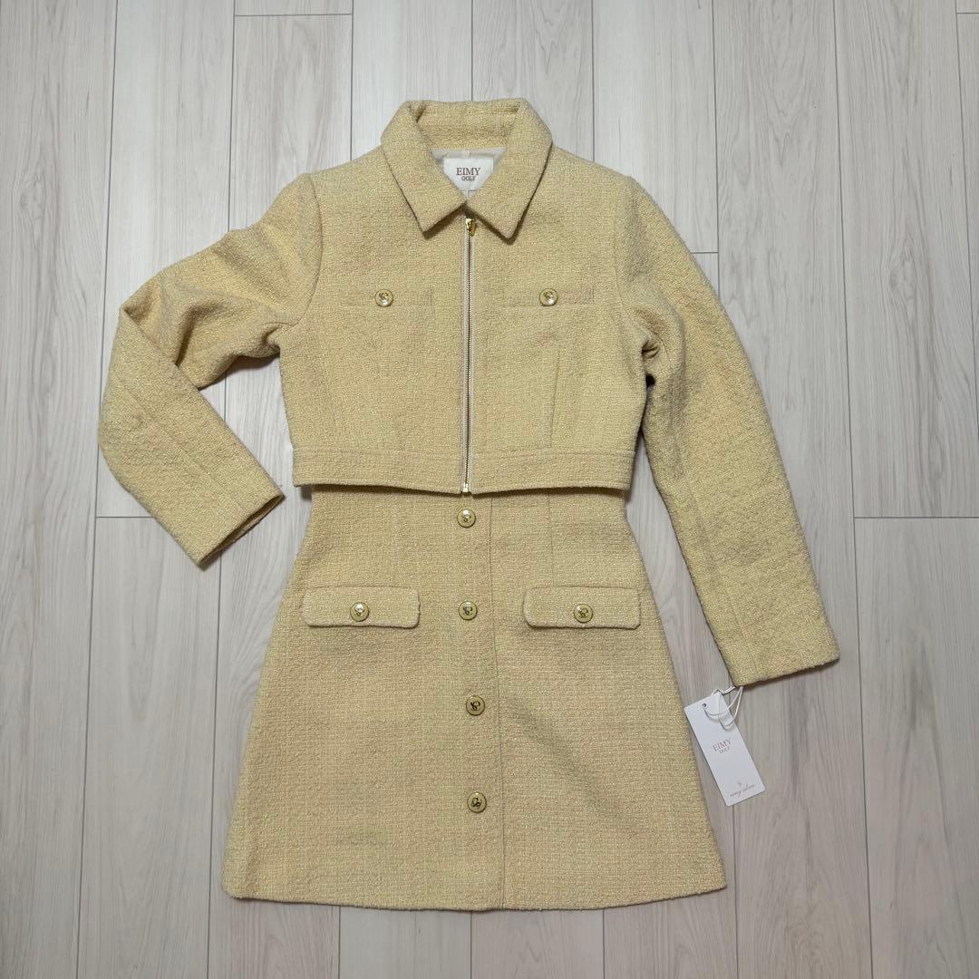 新品 エイミー ワンピース ジャケット インナーパンツ 3点セット 春 イエロー