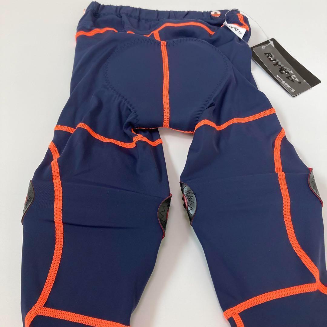 【新品】サイクルパンツ 4サイズ ネイビー×オレンジ ランバイク ストライダー