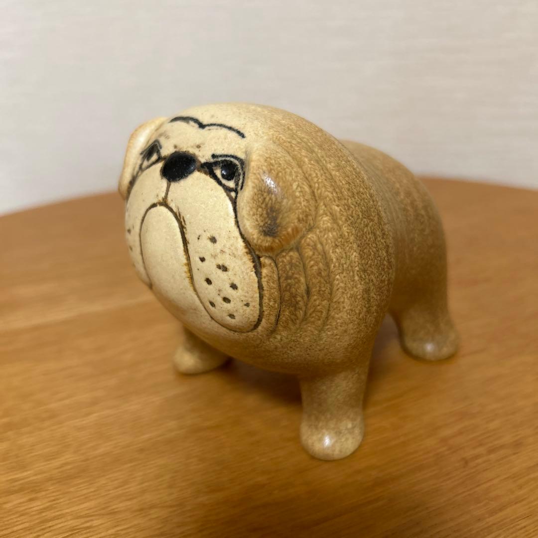 リサラーソン ブルドッグ　陶器置物
