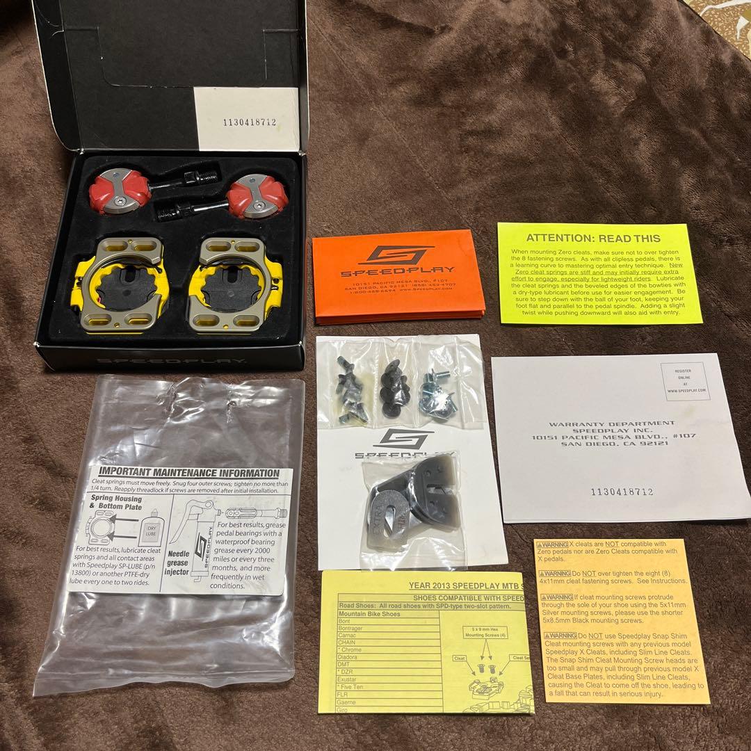 Speedplay ZERO ビンディングペダル クロモリシャフト レッド