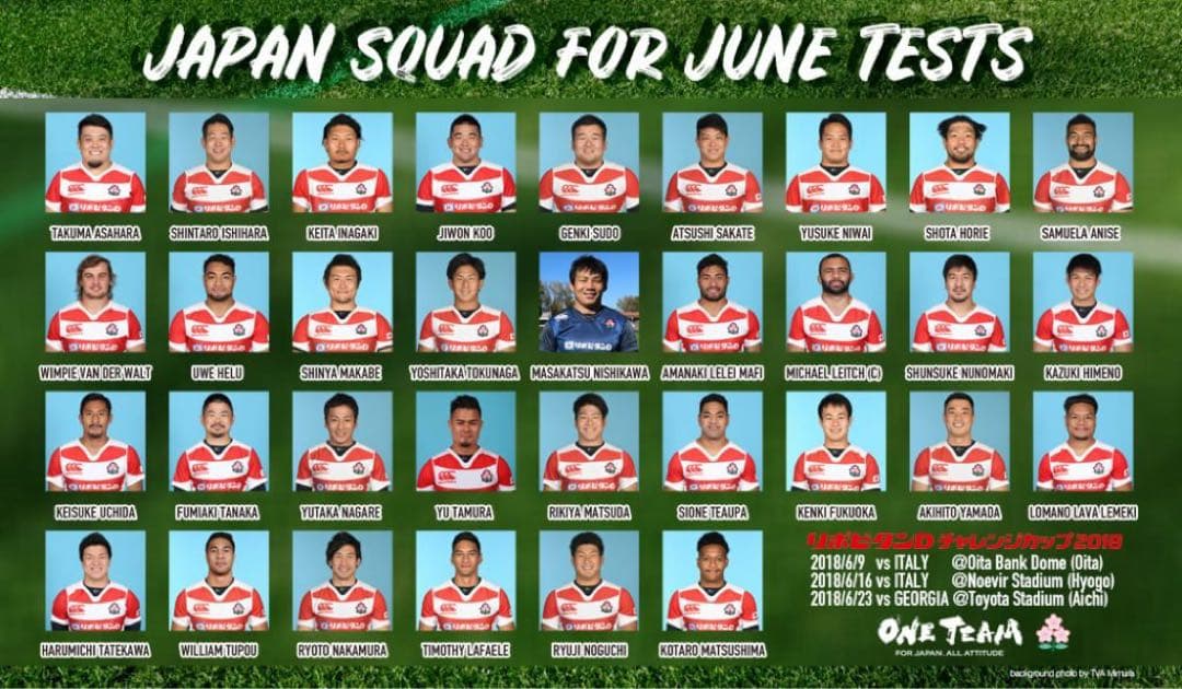 2018年ラグビー日本代表スコッドサイン入りジャージー（カンタベリーMサイズ）