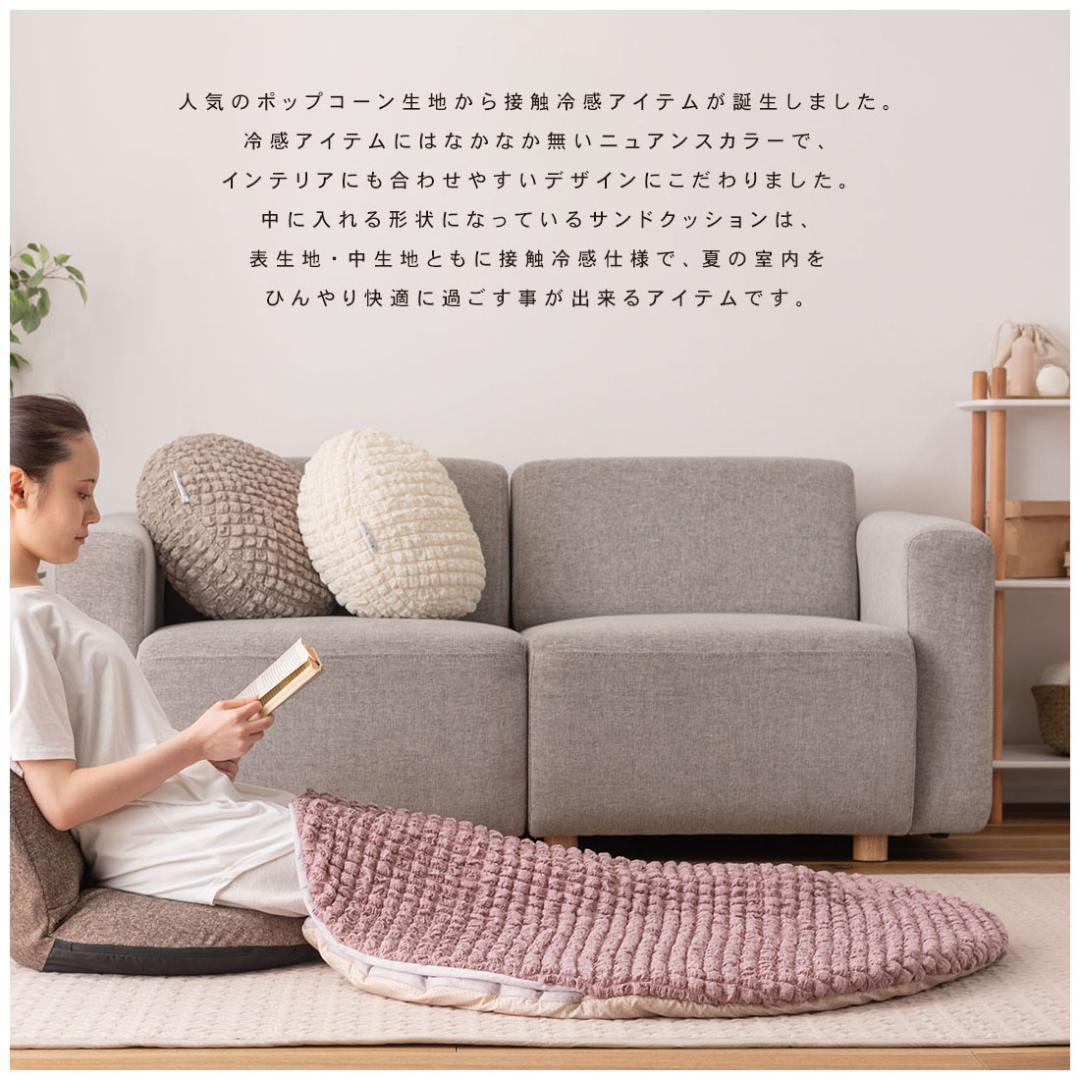 大きめ 冷感 入れる クッション マット ライトグレー GLK-203 N01