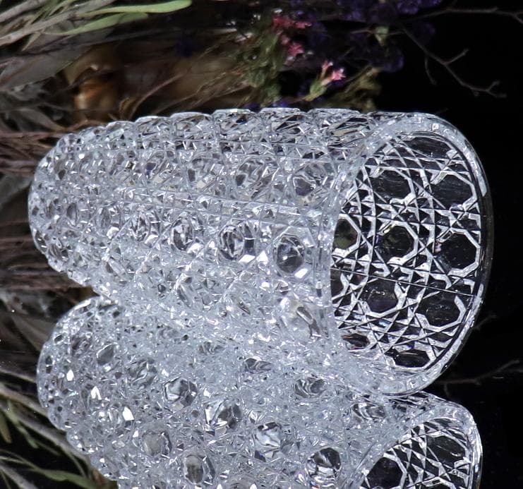 オールド・バカラ ディアマン・ピエーリー 丸型花瓶 ダイヤモンド 切子 ギヤマン