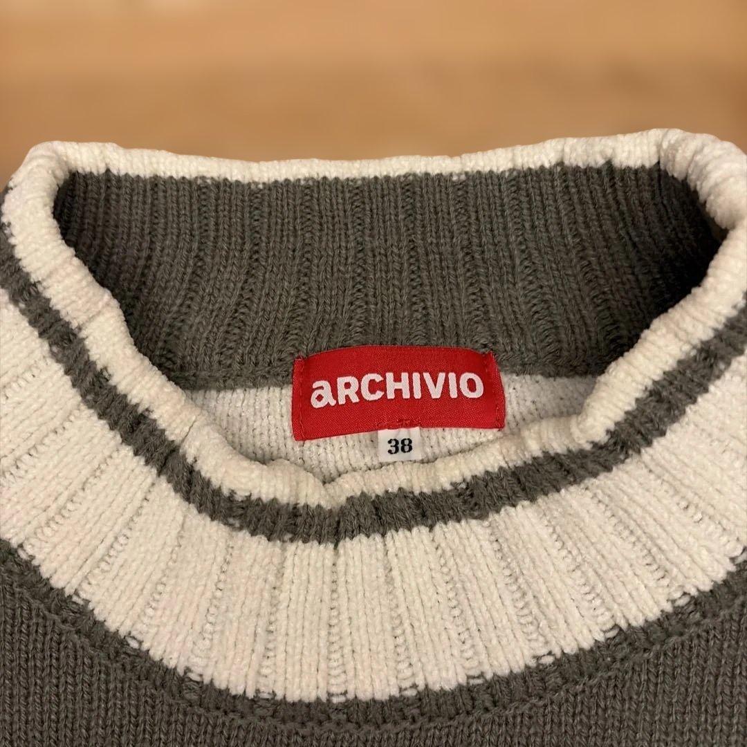 ARCHIVIO グレー ホワイト セーター 38