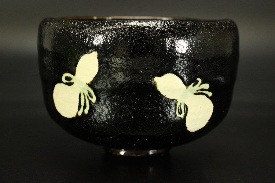 茶道具 瓢絵 黒茶碗(ZE952)
