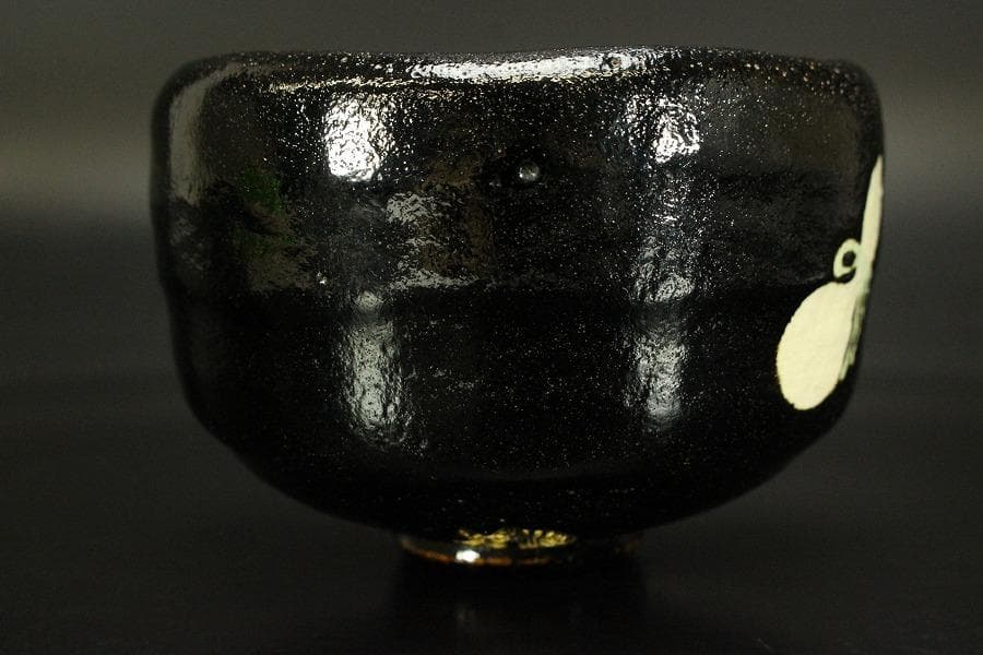 茶道具 瓢絵 黒茶碗(ZE952)