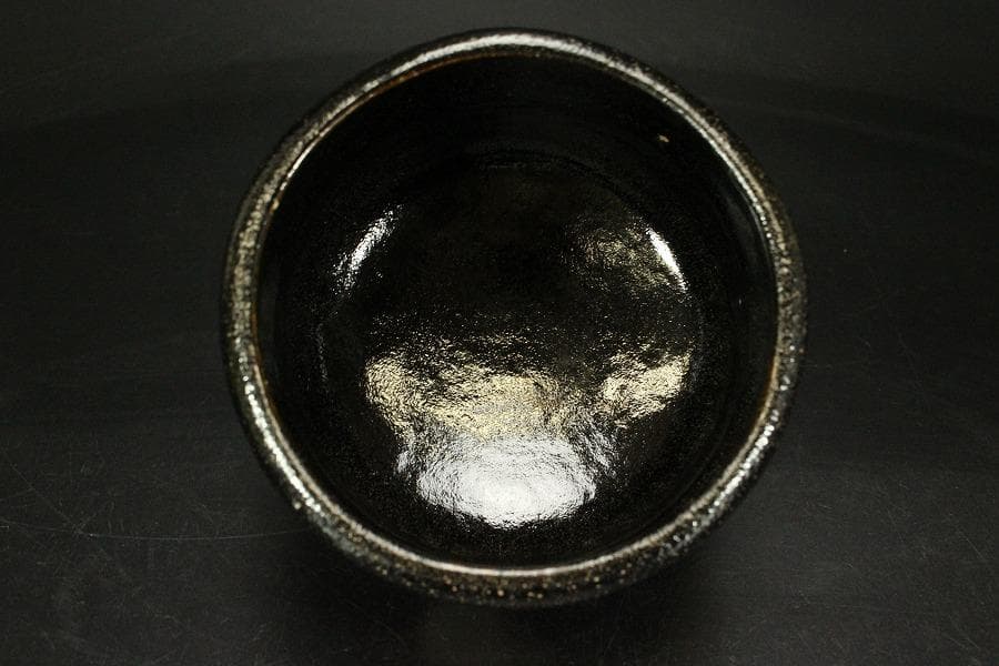 茶道具 瓢絵 黒茶碗(ZE952)