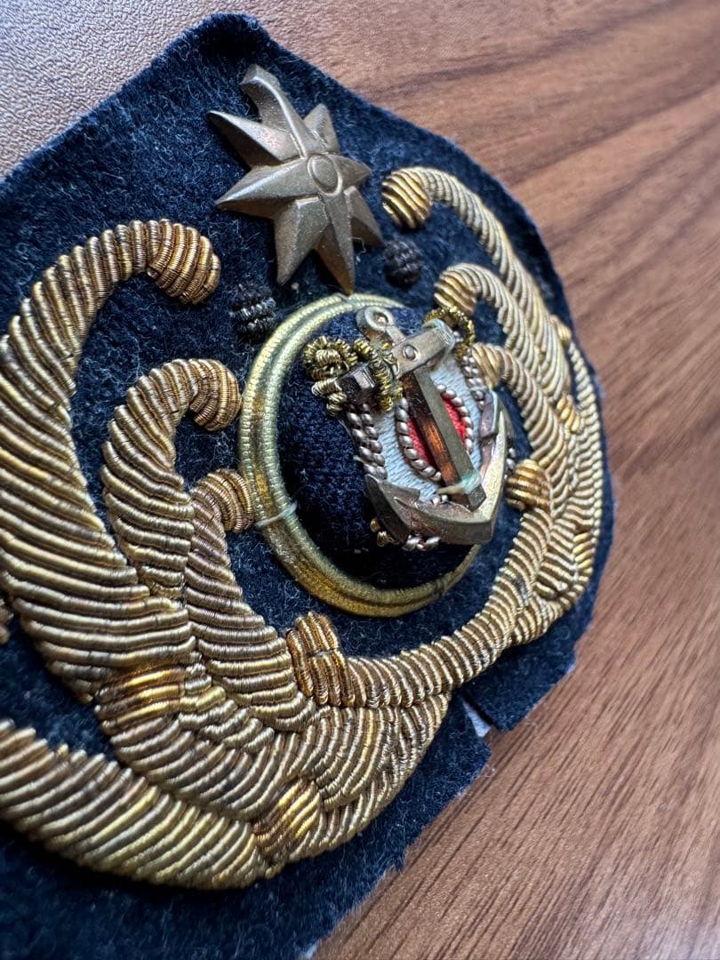 日本海軍 帽章 金モール刺繍 当時物 帝国海軍