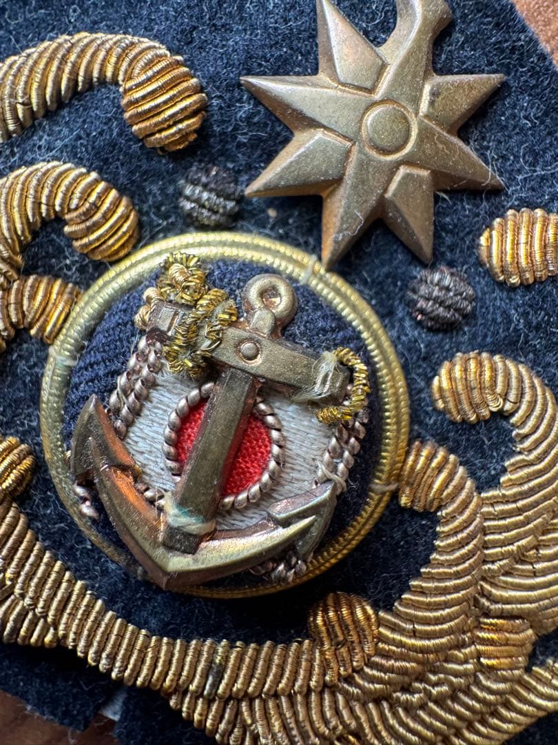 日本海軍 帽章 金モール刺繍 当時物 帝国海軍