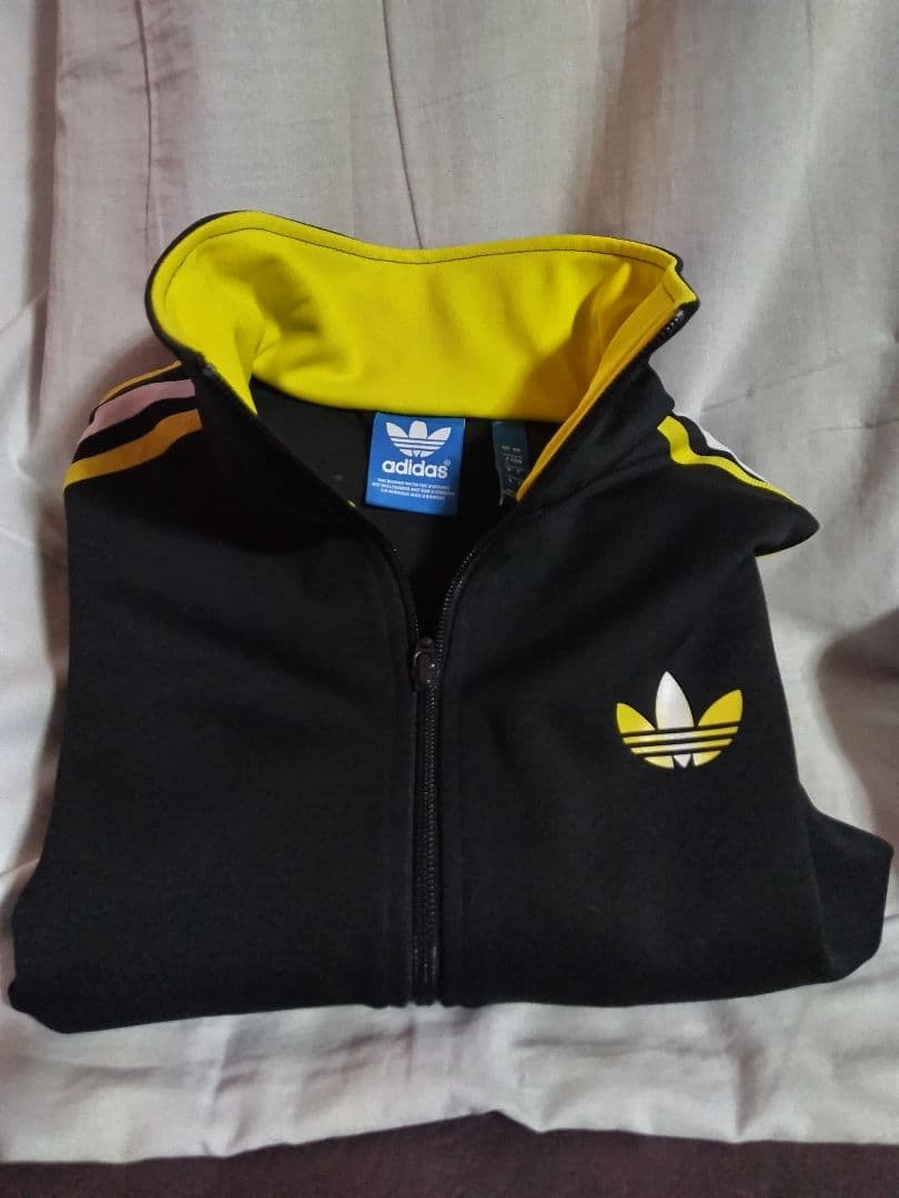 adidas ジャージ ジャケット 黒/黄色