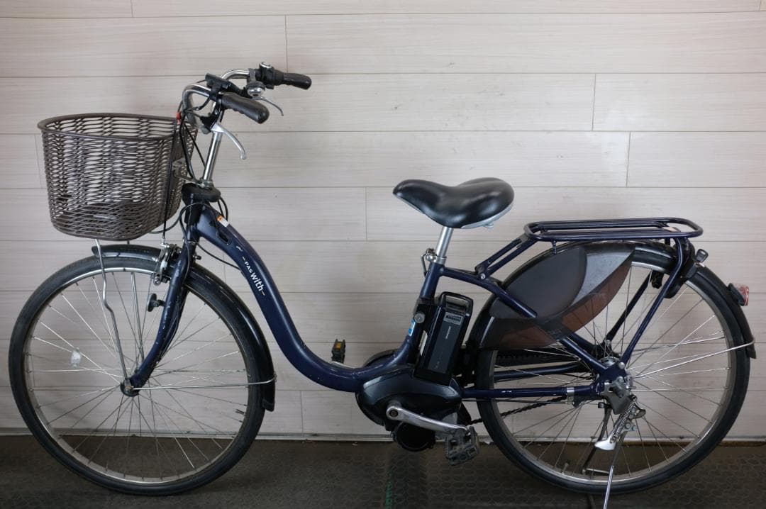 電動自転車ヤマハPAS　With 26インチ3段　8.7Ah（4点灯）充電器あり