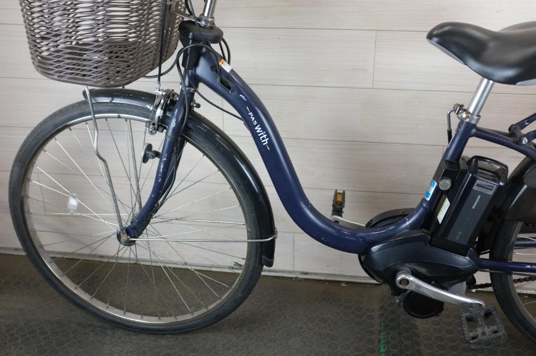 電動自転車ヤマハPAS　With 26インチ3段　8.7Ah（4点灯）充電器あり
