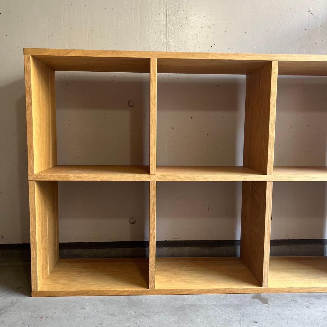 美品★無印 スタッキングシェルフセット・５段×２列・オーク材 チェスト付