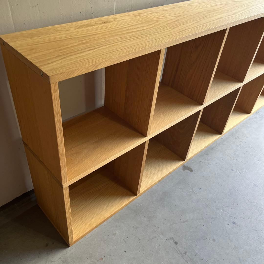 美品★無印 スタッキングシェルフセット・５段×２列・オーク材 チェスト付