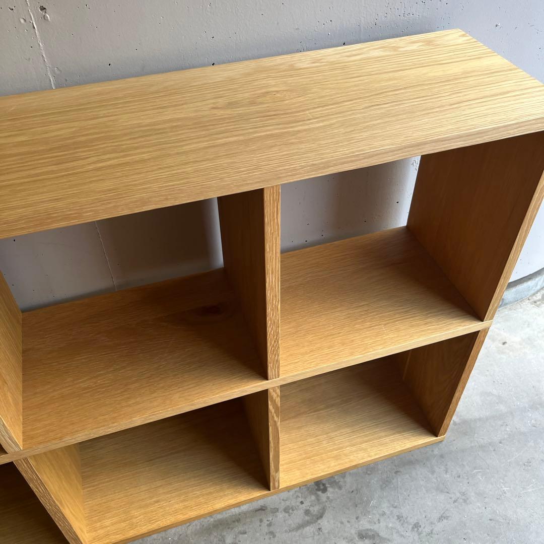 美品★無印 スタッキングシェルフセット・５段×２列・オーク材 チェスト付