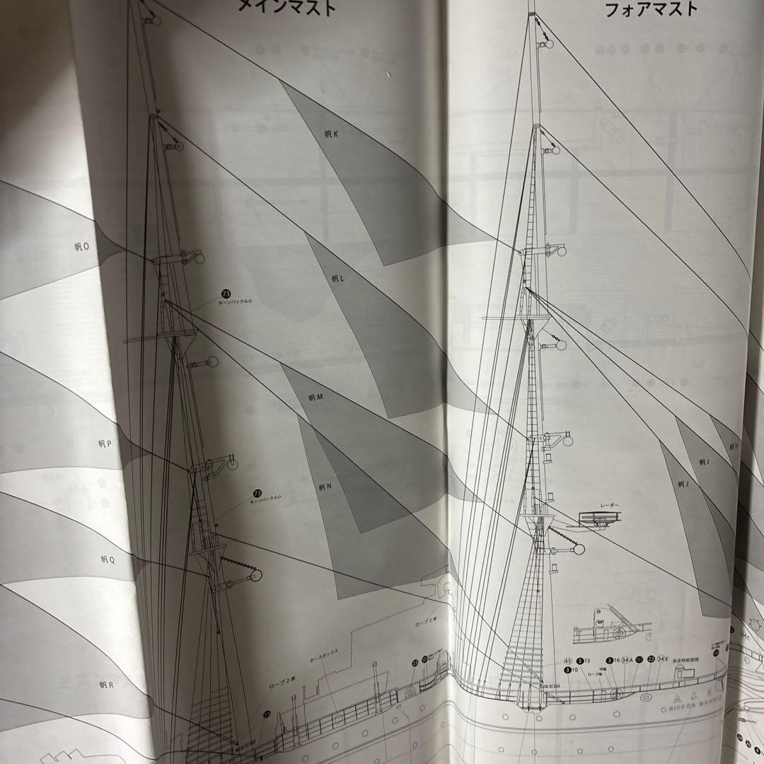 木製帆船模型 日本丸（1/80 全長 1,390mm・完成重量 5,000g）