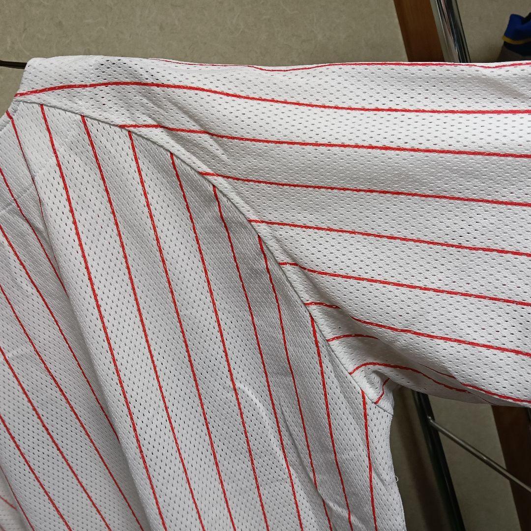 【美品！希少品】シャープ産業製 ヤクルトスワローズ メッシュ地ユニフォーム／F