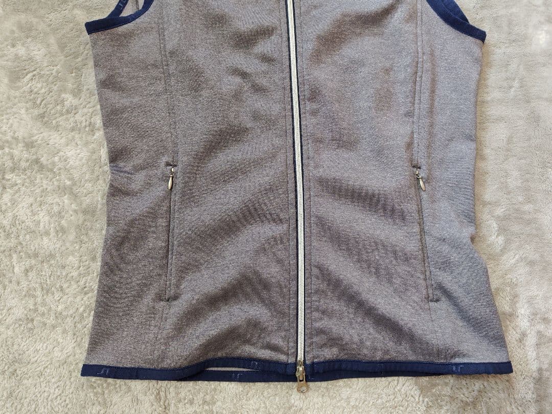 【良品】J.LINDEBERG ゴルフ フリースベスト M バックブリッジロゴ