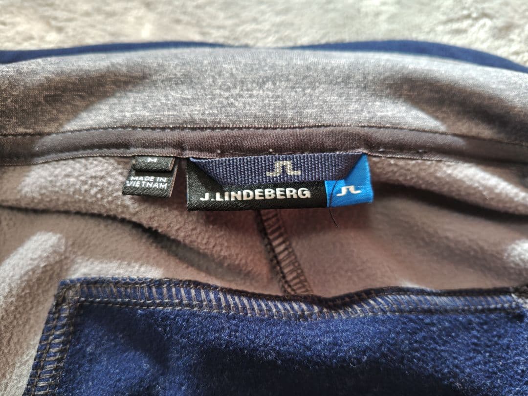 【良品】J.LINDEBERG ゴルフ フリースベスト M バックブリッジロゴ